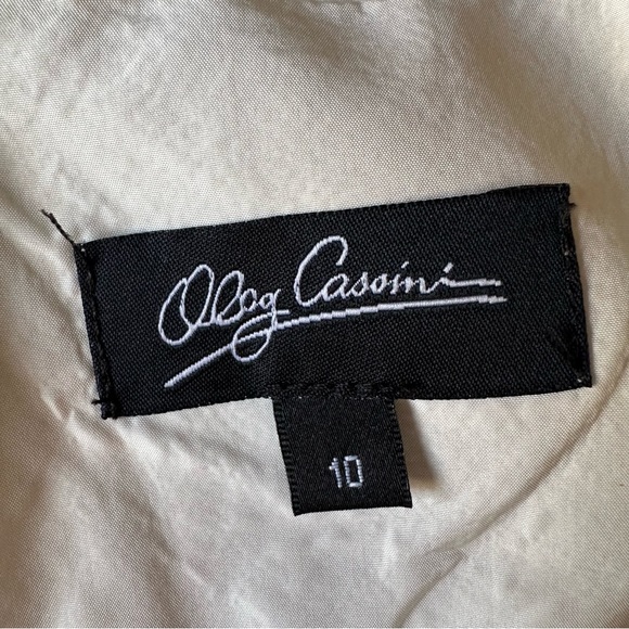 Women’s Size 10 Oleg Cassini Watercolor Floral Linen Spaghetti Strap MIDI Dress - Picture 6 of 11